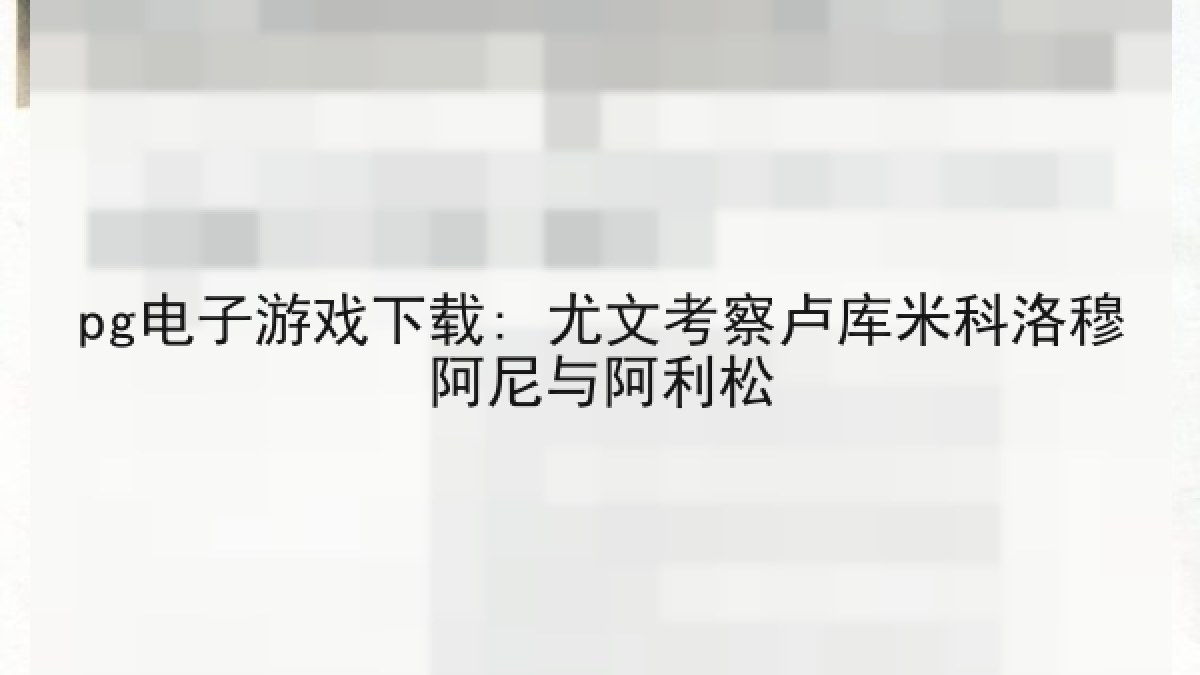 pg电子游戏下载: 尤文考察卢库米科洛穆阿尼与阿利松